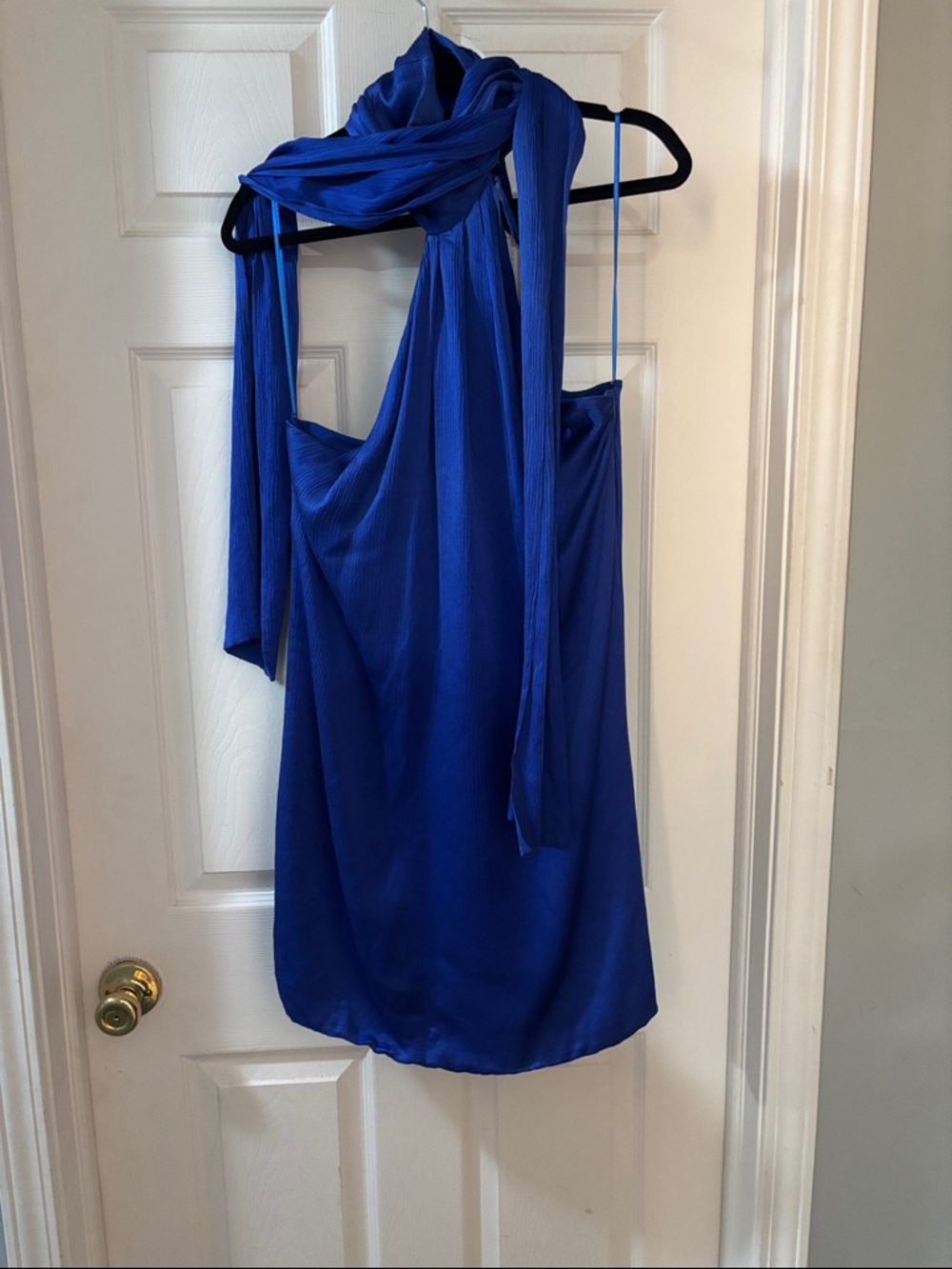 Genny Peacock Blue High Neck Shift Dress